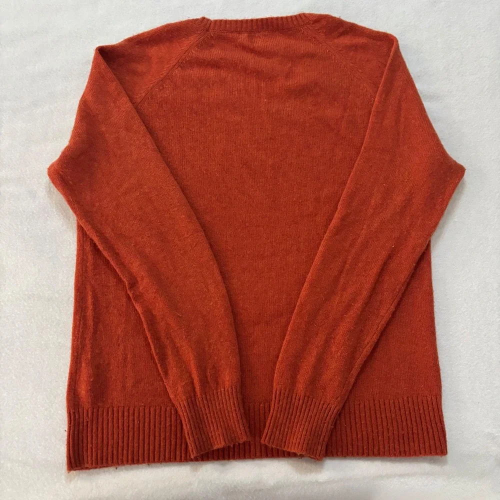 J.Crew Mens Lambswool Blend Raglan Crewneck Sweater Burnt Orange Rust M